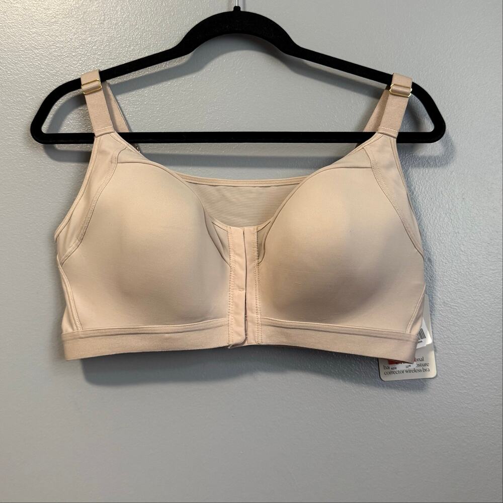 Leonisa Beige Back Support Posture Corrector Wireless Bra NEW 40D